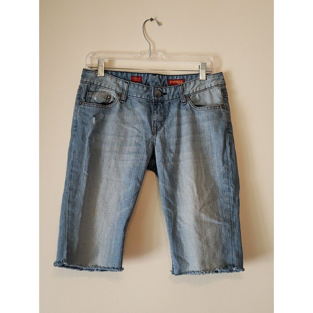Express Jeans Stella Cutoff Above Knee Shorts Size 6s Back Pocket Design